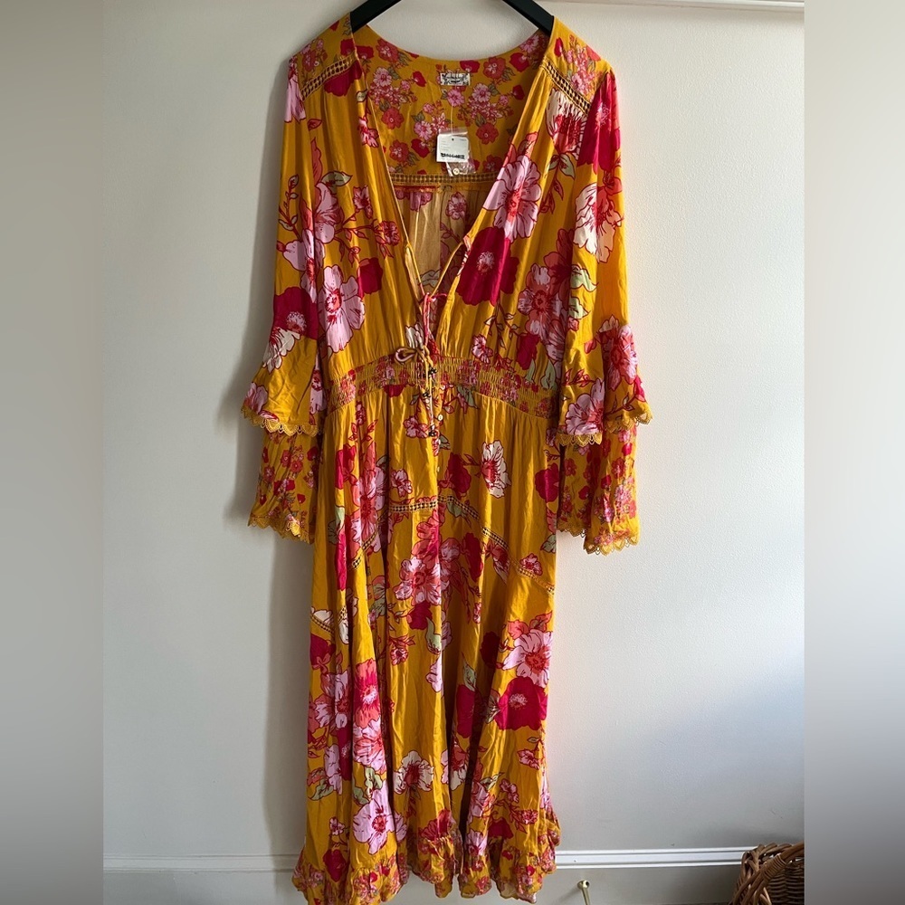 Free People Penny Printed Maxi Bodysuit Size Large NWT - Picture 8 of 17